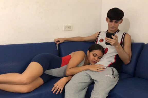 busty latina venezuelan girl gets alone with her cousin for sex in missionary style position